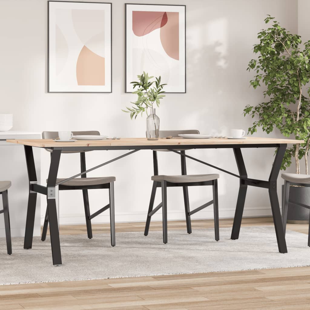 vidaXL Jídelní stůl s Y rámem 180 x 90 x 75 cm borové dřevo a litina