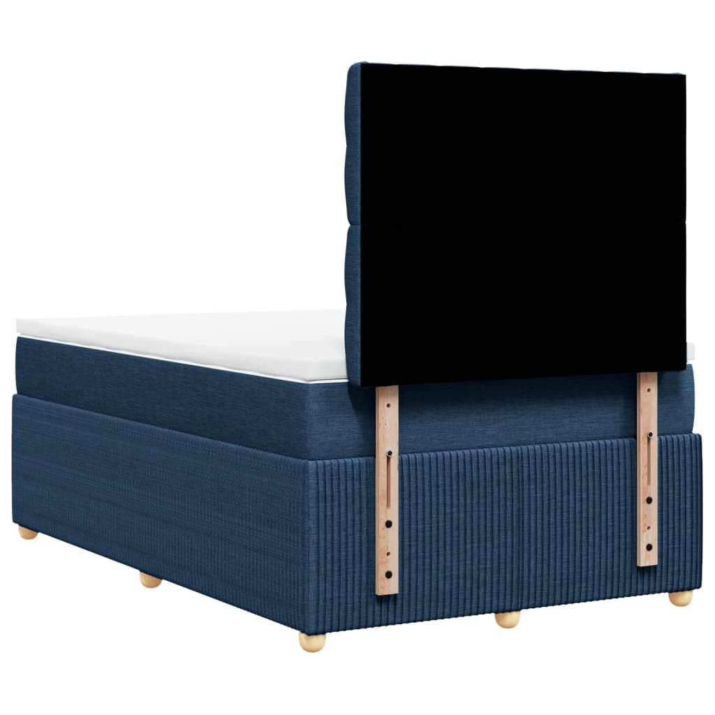 vidaXL Box spring postel s matrací modrá 120x200 cm textil