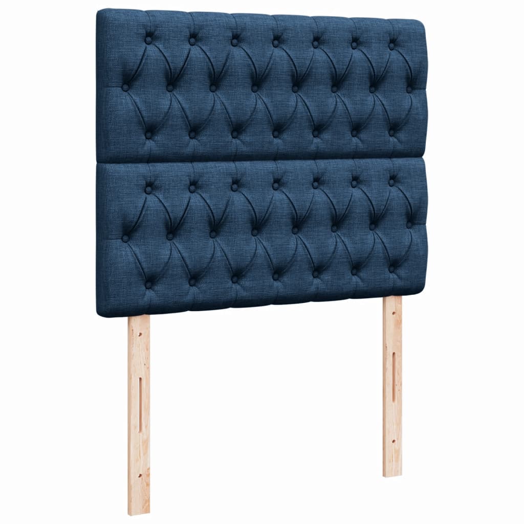 vidaXL Box spring postel s matrací modrá 120x200 cm textil