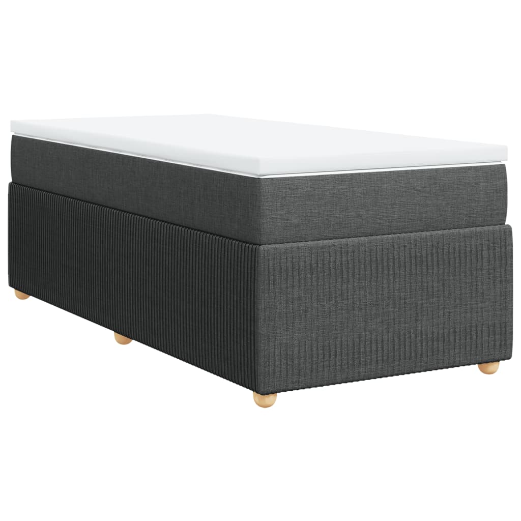 vidaXL Box spring postel s matrací tmavě šedá 100 x 200 cm textil