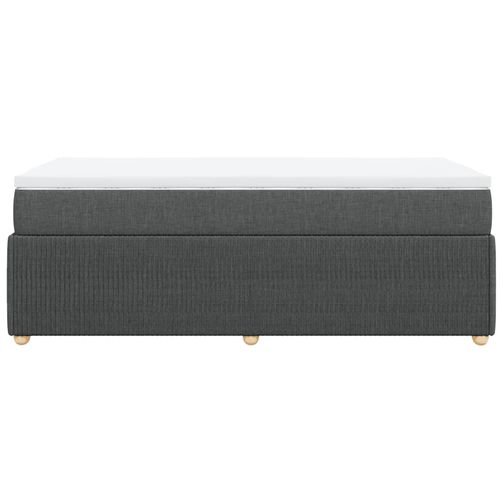 vidaXL Box spring postel s matrací tmavě šedá 100 x 200 cm textil