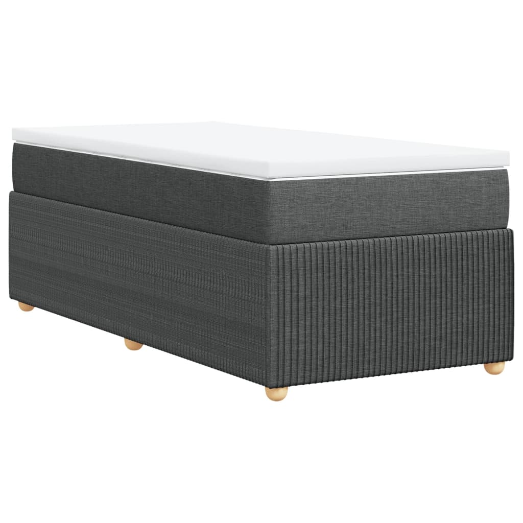 vidaXL Box spring postel s matrací tmavě šedá 100 x 200 cm textil