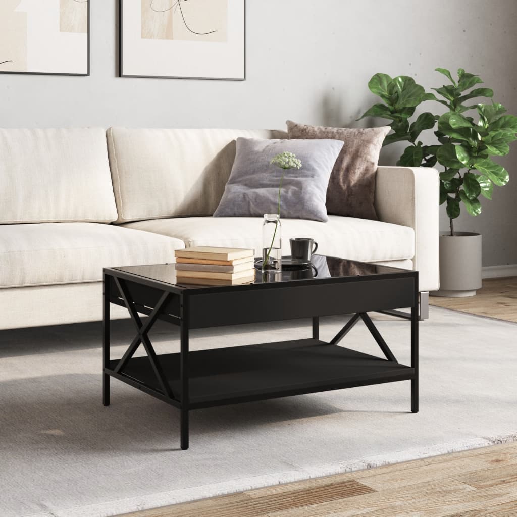 vidaXL Konferenční stolek s Infinity LED černý 70 x 50 x 38 cm