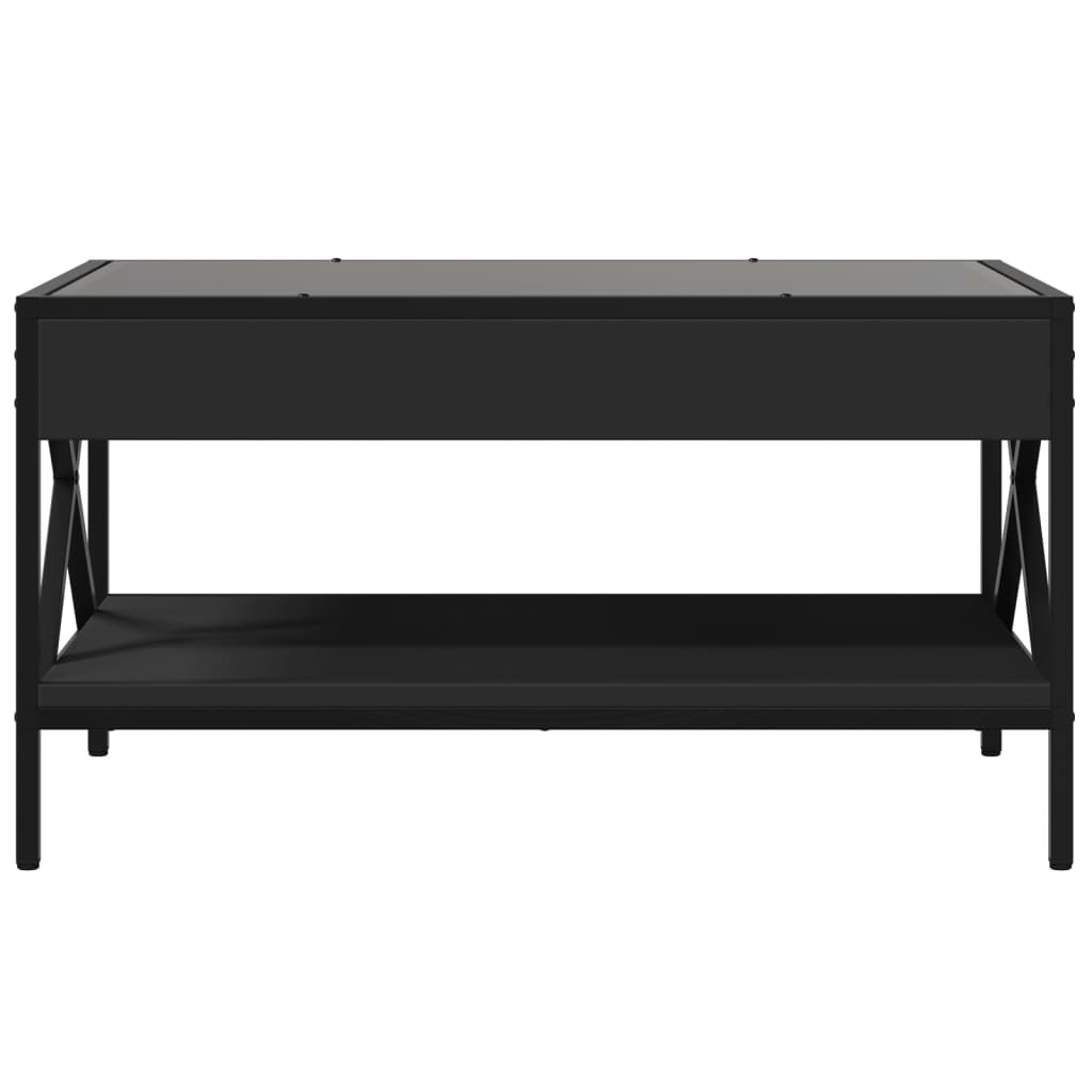 vidaXL Konferenční stolek s Infinity LED černý 70 x 50 x 38 cm