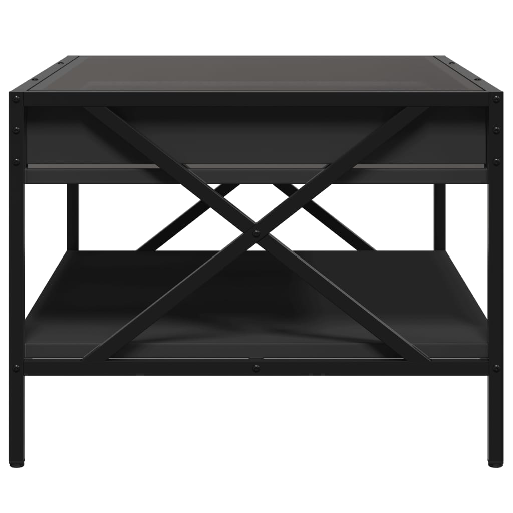 vidaXL Konferenční stolek s Infinity LED černý 70 x 50 x 38 cm