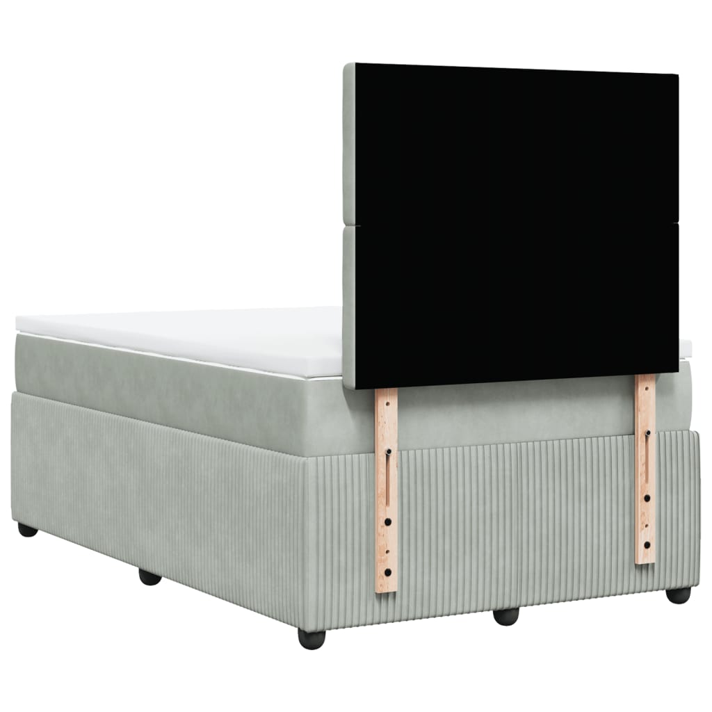 vidaXL Box spring postel s matrací světle šedá 120x190 cm samet