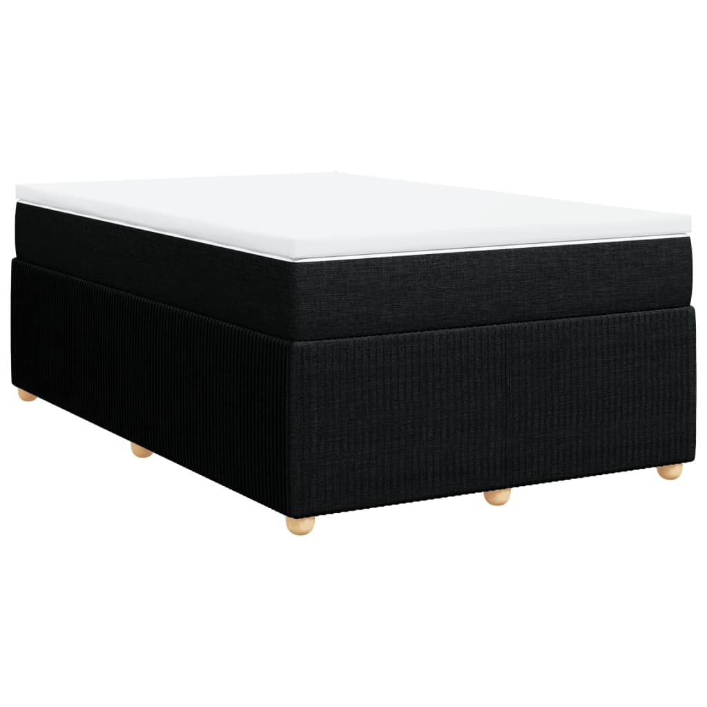 vidaXL Box spring postel s matrací černá 120x190 cm textil