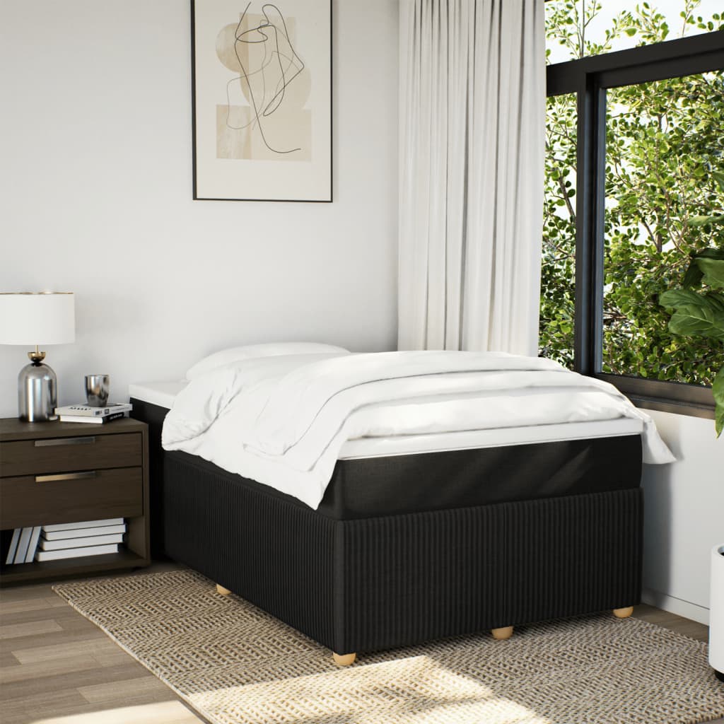 vidaXL Box spring postel s matrací černá 120x190 cm textil