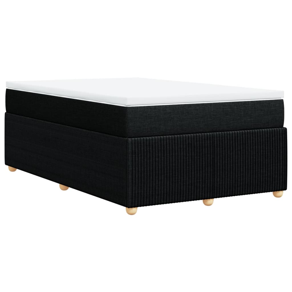 vidaXL Box spring postel s matrací černá 120x190 cm textil