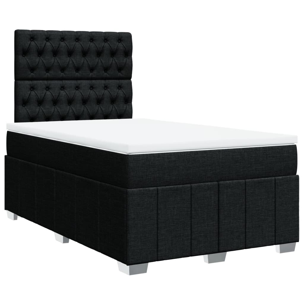 vidaXL Box spring postel s matrací černá 120x190 cm textil