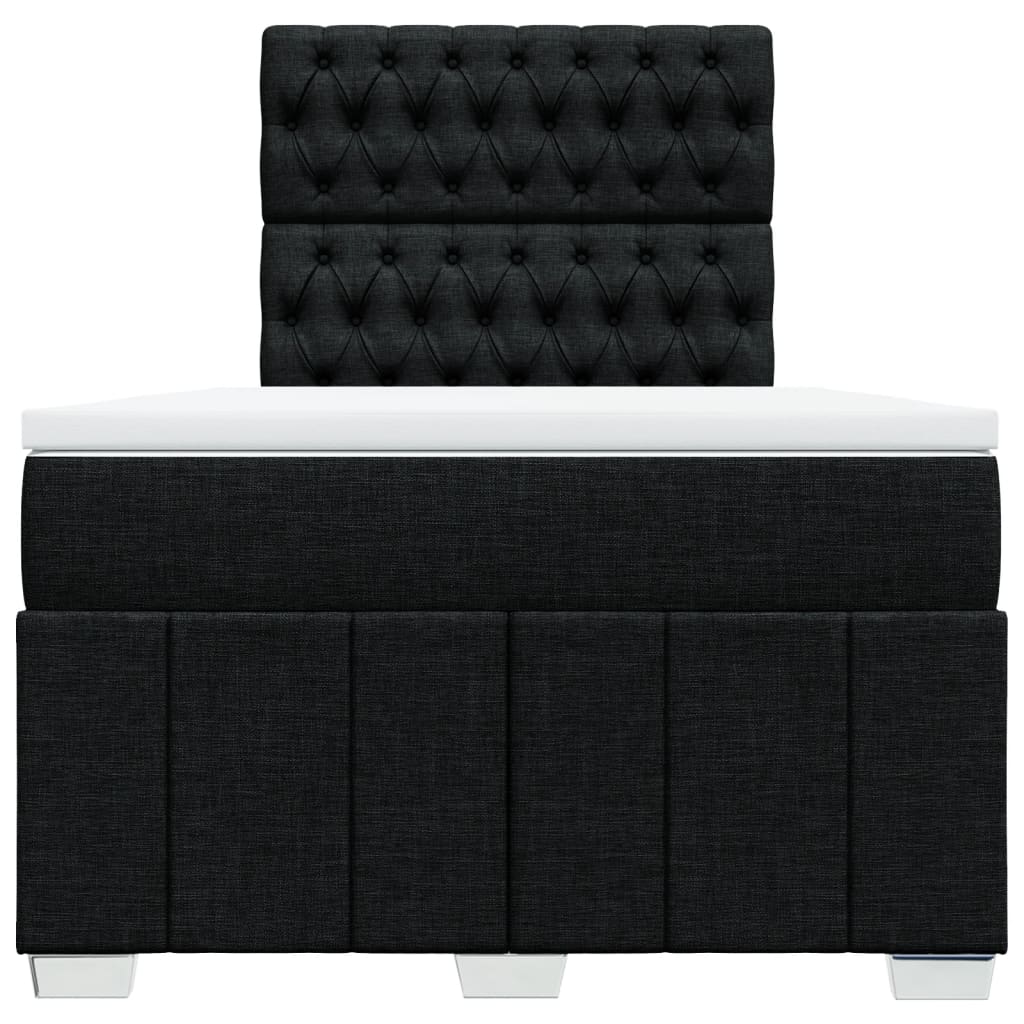 vidaXL Box spring postel s matrací černá 120x190 cm textil