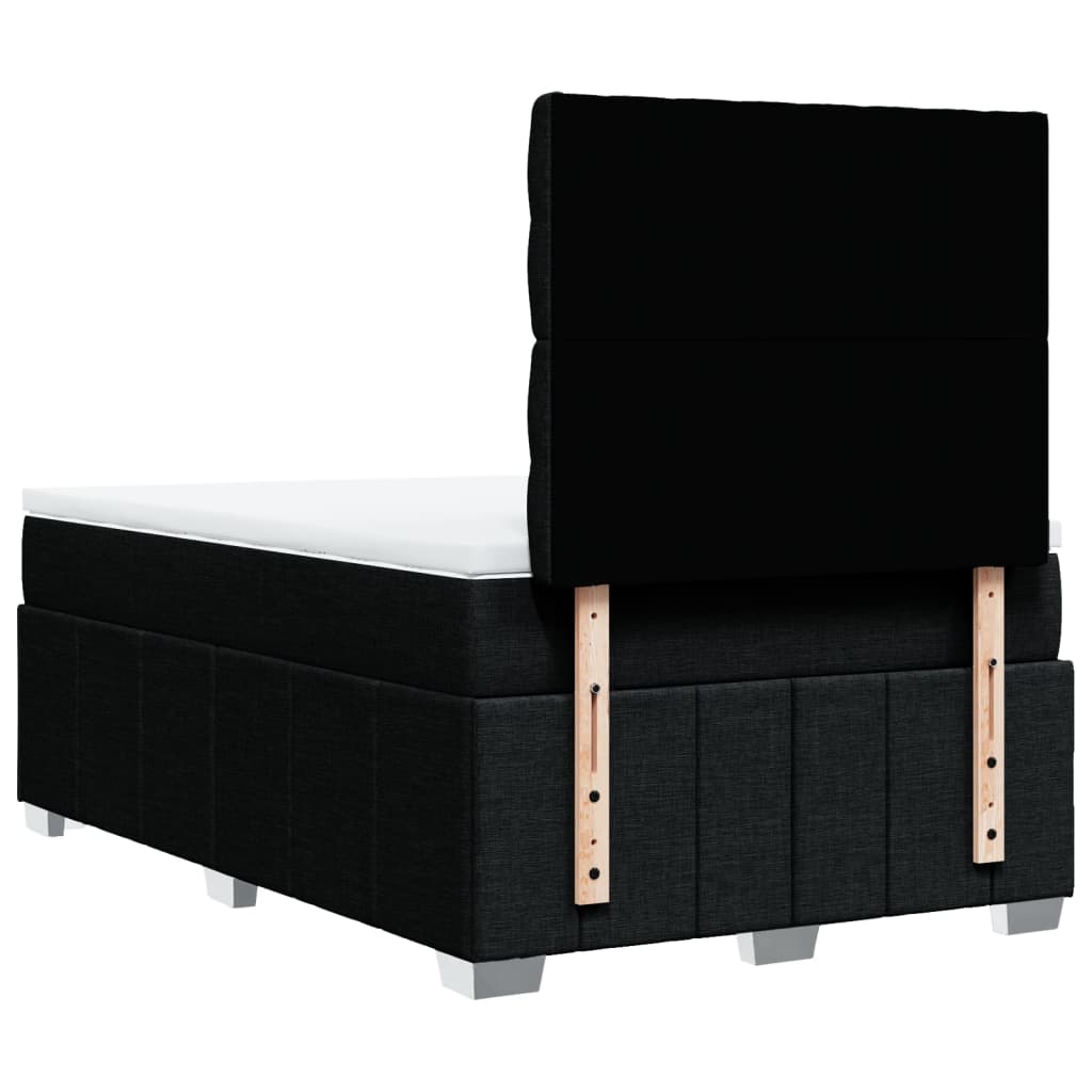 vidaXL Box spring postel s matrací černá 120x190 cm textil