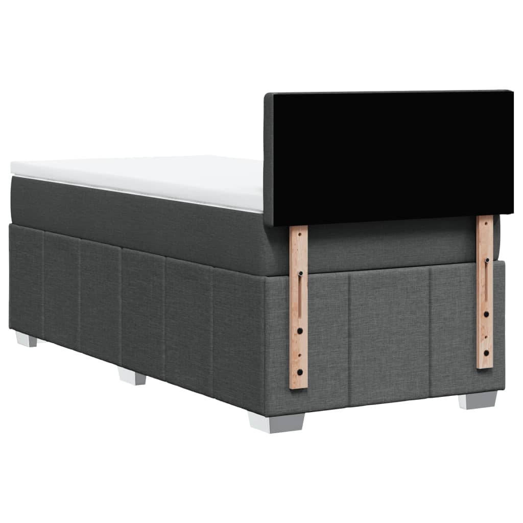 vidaXL Box spring postel s matrací tmavě šedá 80 x 200 cm textil