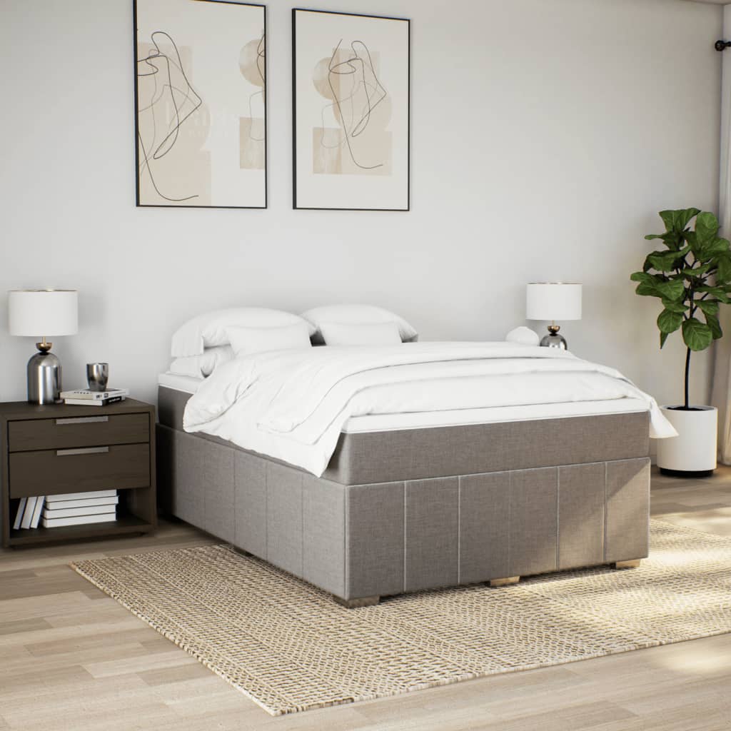 vidaXL Box spring postel s matrací taupe 160x200 cm textil
