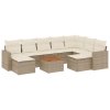 vidaXL 10dílná zahradní sedací souprava s poduškami béžová polyratan