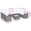 vidaXL 10dílná zahradní sedací souprava s poduškami šedá polyratan