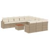 vidaXL 12dílná zahradní sedací souprava s poduškami béžová polyratan