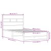 vidaXL Kovový rám postele bez matrace dub sonoma 107 x 203 cm
