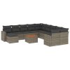 vidaXL 12dílná zahradní sedací souprava s poduškami šedá polyratan