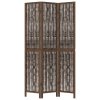 vidaXL Paraván 3dílný tmavě hnědý masivní dřevo pavlovnie
