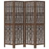 vidaXL Paraván 4dílný tmavě hnědý masivní dřevo pavlovnie