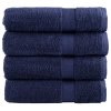 vidaXL Prémiové osušky SOLUND 4 ks tmavě modré 100x150 cm 600 g/m²
