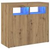 vidaXL Příborník s LED dub artisan 80 x 35 x 75 cm kompozitní dřevo