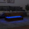 vidaXL Konferenční stolek s LED osvětlením old wood 90 x 50 x 40 cm