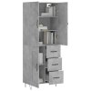 vidaXL Skříň highboard betonově šedá 69,5x34x180 cm kompozitní dřevo