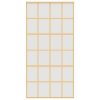 vidaXL Posuvné dveře zlaté 102,5 x 205 cm mléčné ESG sklo a hliník
