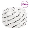 vidaXL Splétané lodní lano bílé 20 mm x 100 m polyester