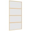 vidaXL Posuvné dveře zlaté 102,5 x 205 cm mléčné ESG sklo a hliník