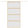 vidaXL Posuvné dveře zlaté 102,5 x 205 cm mléčné ESG sklo a hliník