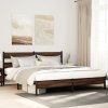 vidaXL Kovový rám postele bez matrace hnědý dub 183 x 213 cm