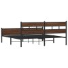 vidaXL Kovový rám postele bez matrace hnědý dub 200 x 200 cm