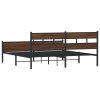 vidaXL Kovový rám postele bez matrace hnědý dub 183 x 213 cm