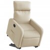 vidaXL Zvedací polohovací křeslo krémové textil