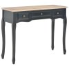 280046 vidaXL Dressing Console Table with 3 Drawers Black