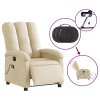 vidaXL Elektrické masážní polohovací křeslo krémové textil