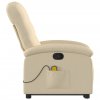 vidaXL Zvedací masážní polohovací křeslo krémové textil