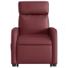 vidaXL Elektrické zvedací polohovací křeslo vínové umělá kůže