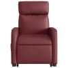 vidaXL Zvedací polohovací křeslo vínové umělá kůže