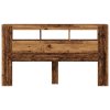 vidaXL Čelo postele s LED old wood 180x18,5x103,5 cm kompozitní dřevo
