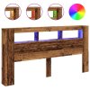 vidaXL Čelo postele s LED old wood 200x18,5x103,5 cm kompozitní dřevo