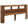 vidaXL Čelo postele s LED old wood 200x18,5x103,5 cm kompozitní dřevo
