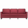 vidaXL 3místná pohovka vínová 180 cm umělá kůže