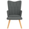 vidaXL Relaxační křeslo se stoličkou tmavě šedé textil