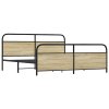 vidaXL Kovový rám postele bez matrace dub sonoma 200 x 200 cm