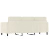 vidaXL 3místná pohovka krémová 180 cm samet