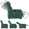 vidaXL Elektrické masážní polohovací křeslo tmavě zelené textil